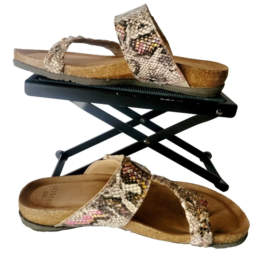Earth Origins Animal Print Comfort Sandals Toe Loop Size 7